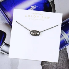 Clearance!! NWT Kendra Scott Elisa Silver Filigree Necklace Gunmetal Tone