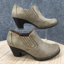 Eurosoft By Sofft Boots Womens 8 M Tressa Ankle Bootie Beige Faux Leather Block