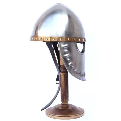 Brass Trim Italo-Norman Medieval Helmet - Picture 11 of 13