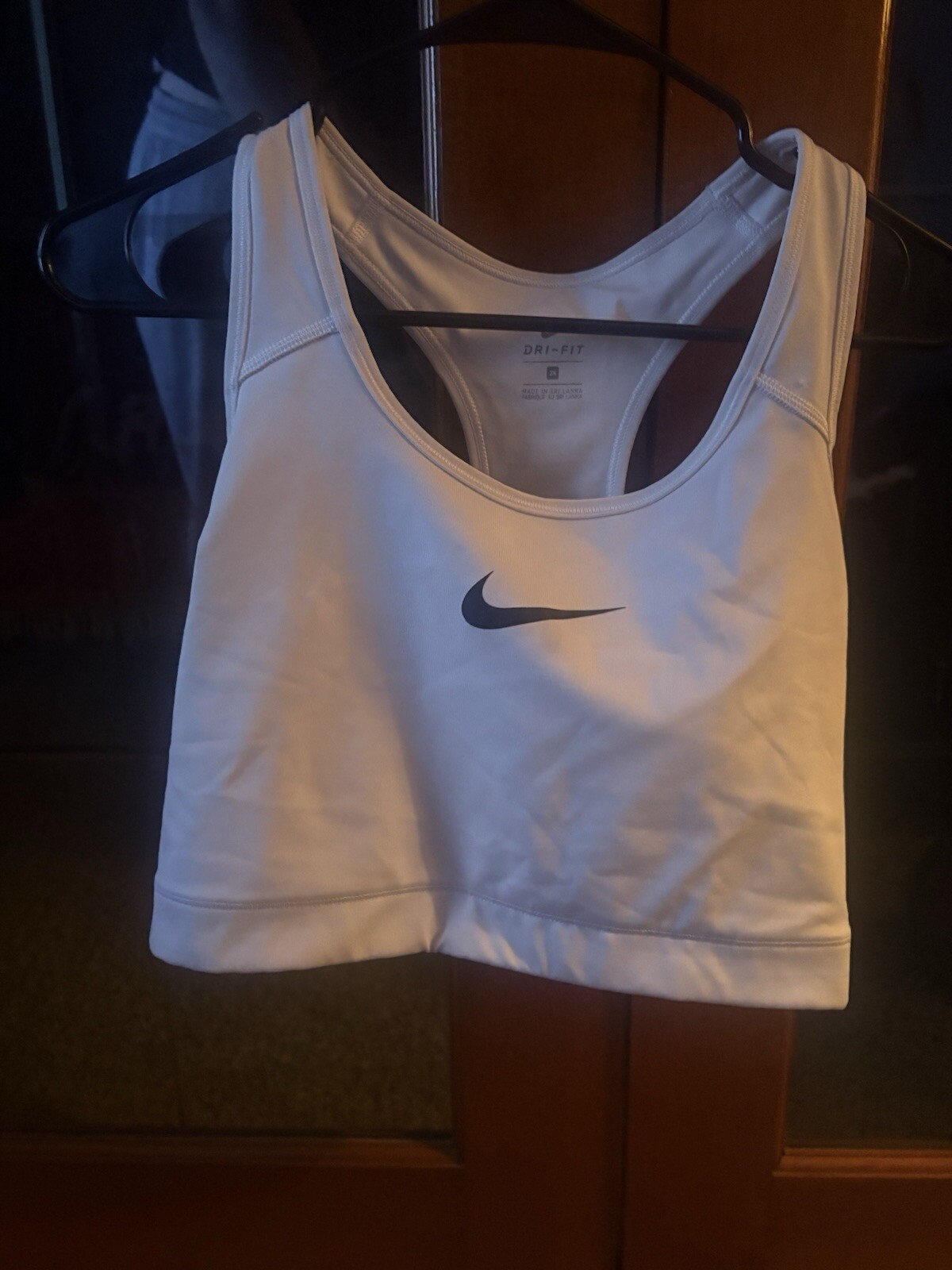 WHITE PLUS SIZE DRI-FIT NIKE SPORTS BRA