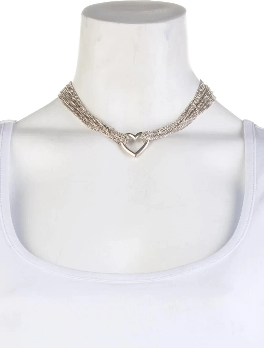 Tiffany mesh clearance heart necklace