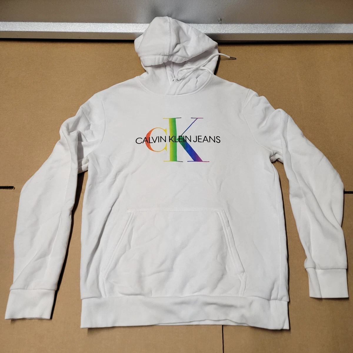 Calvin klein rainbow hoodie hot sale