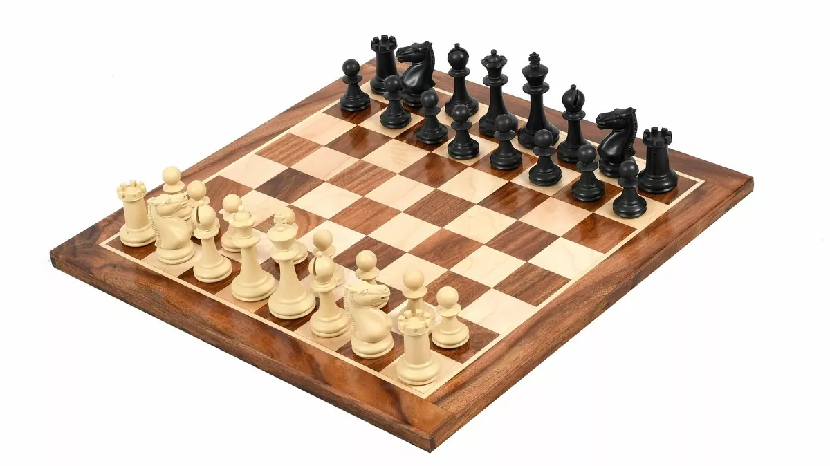 The Study Analysis Plastic Chess Pieces & Wooden Chess Board Combo - 3.1  King