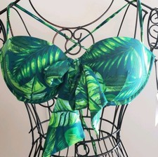Shade  Shore  Light Lift Bikini Top  VACAY PALM GREEN  Women's Size 34C