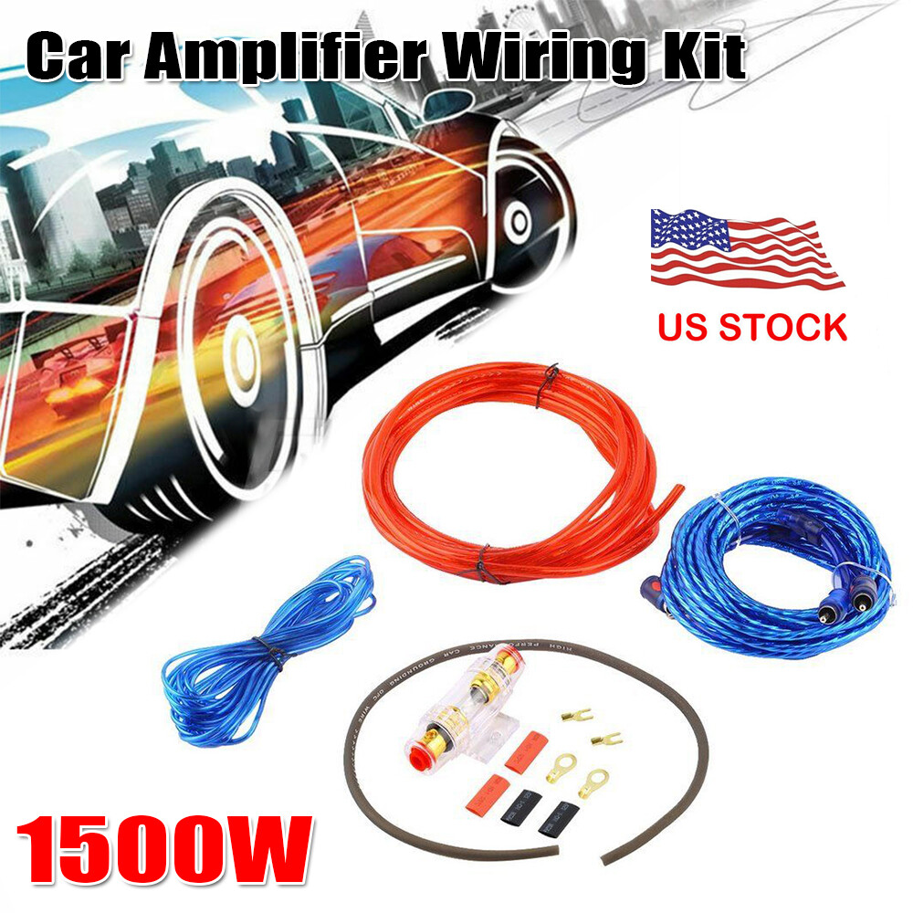 Powerful 1500W Car Audio Amplifier Wiring Kit Subwoofer AMP RCA Cable FUSE Set eBay