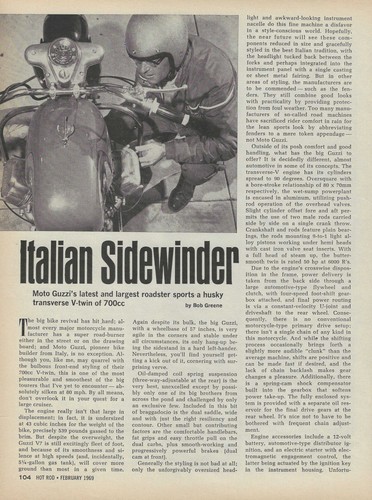 1969 Moto Guzzi V7 Motorcycle Vintage Magazine Article Ad 700cc V Twin 700 69
