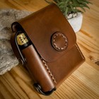 Leather cigarette case with lighter pocket