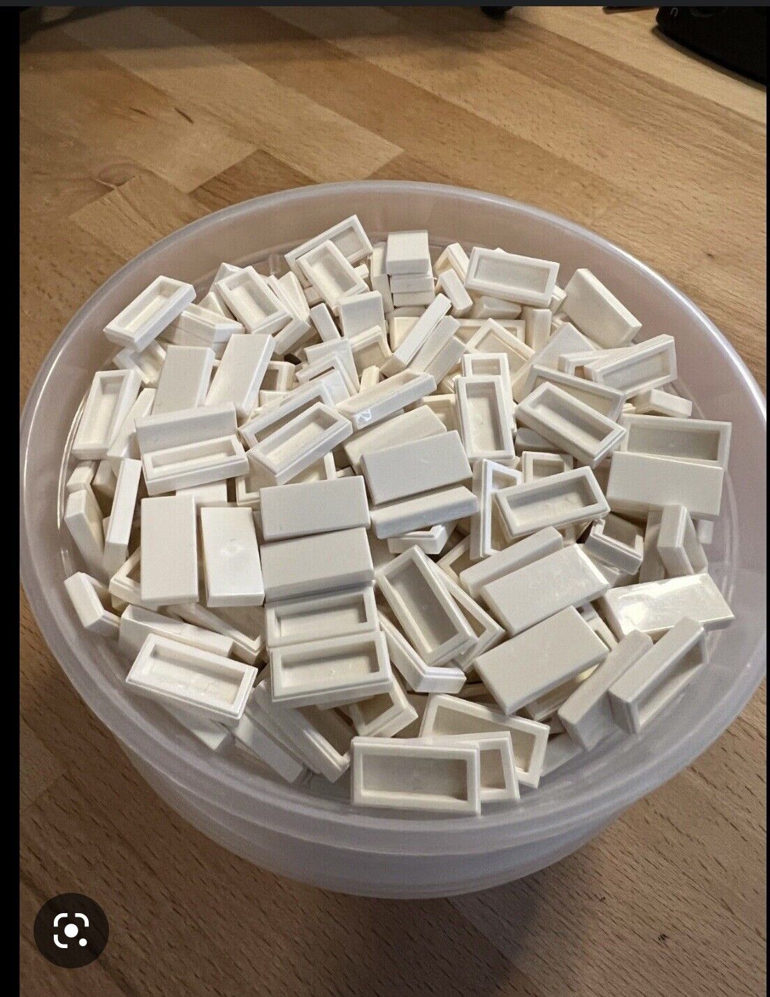 Lego White Smooth 1x2 Tiles -  Bulk Lot 100pcs.