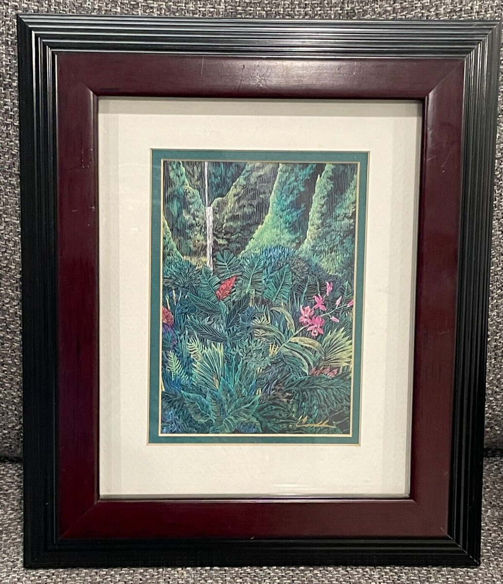 Cindy Conklin Signed Scratchwork Lithograph Matted Framed