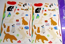 Vintage Mrs Grossmans Stickers 9" x 6" -Pets - Dogs Cats Birds Fish Hamster