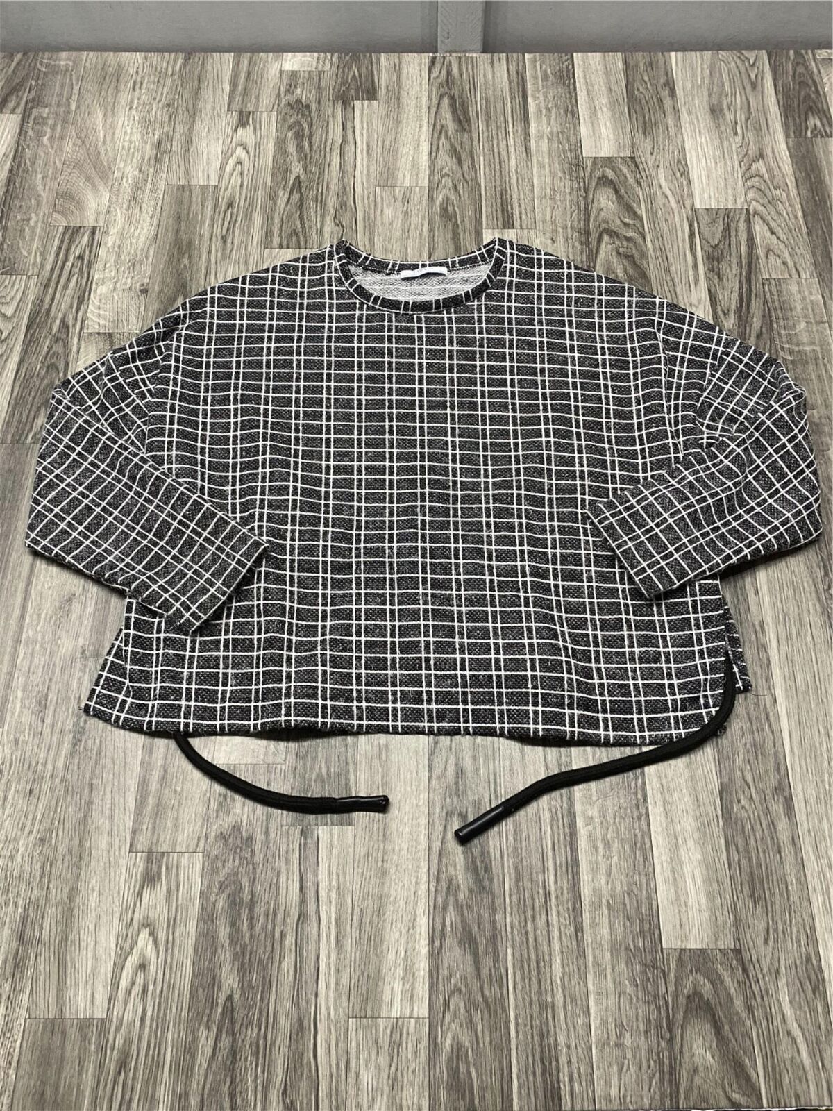 ZARA Basic Waist Tie Split Hem Black & White Plai… - image 5