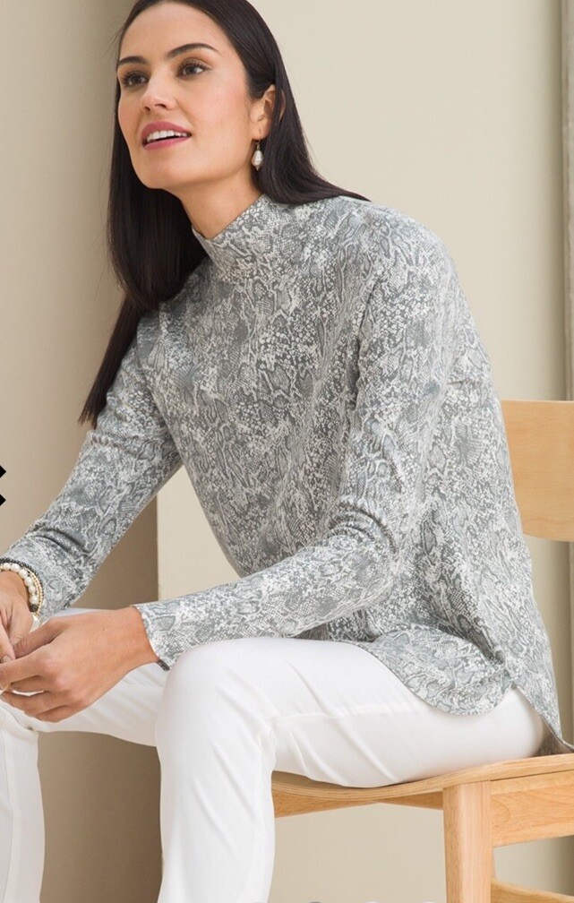 Chico's 0 Size Small Snake Python Print Zip Back … - image 5