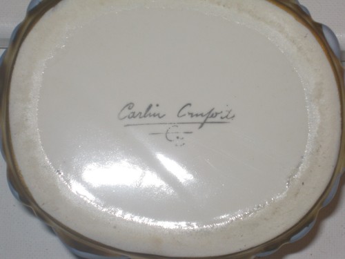 Vintage Art Deco Carlin Comforts Porzellan Waschtisch Kommode Set 3 Flaschen blau - Bild 13 von 24
