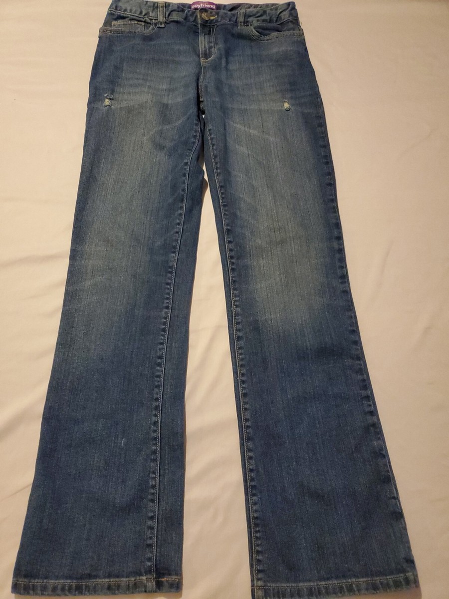 Old Navy Boyfriend Jeans Girls Size 16 Adjustable Waist Blue Med