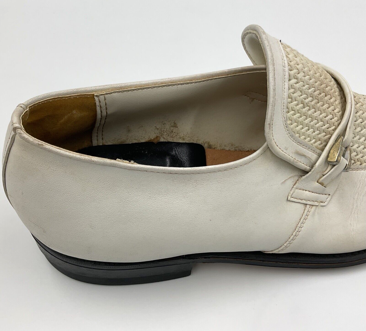 Vintage Nunn Bush 969055 White Leather & Mesh Men Shoes Sz