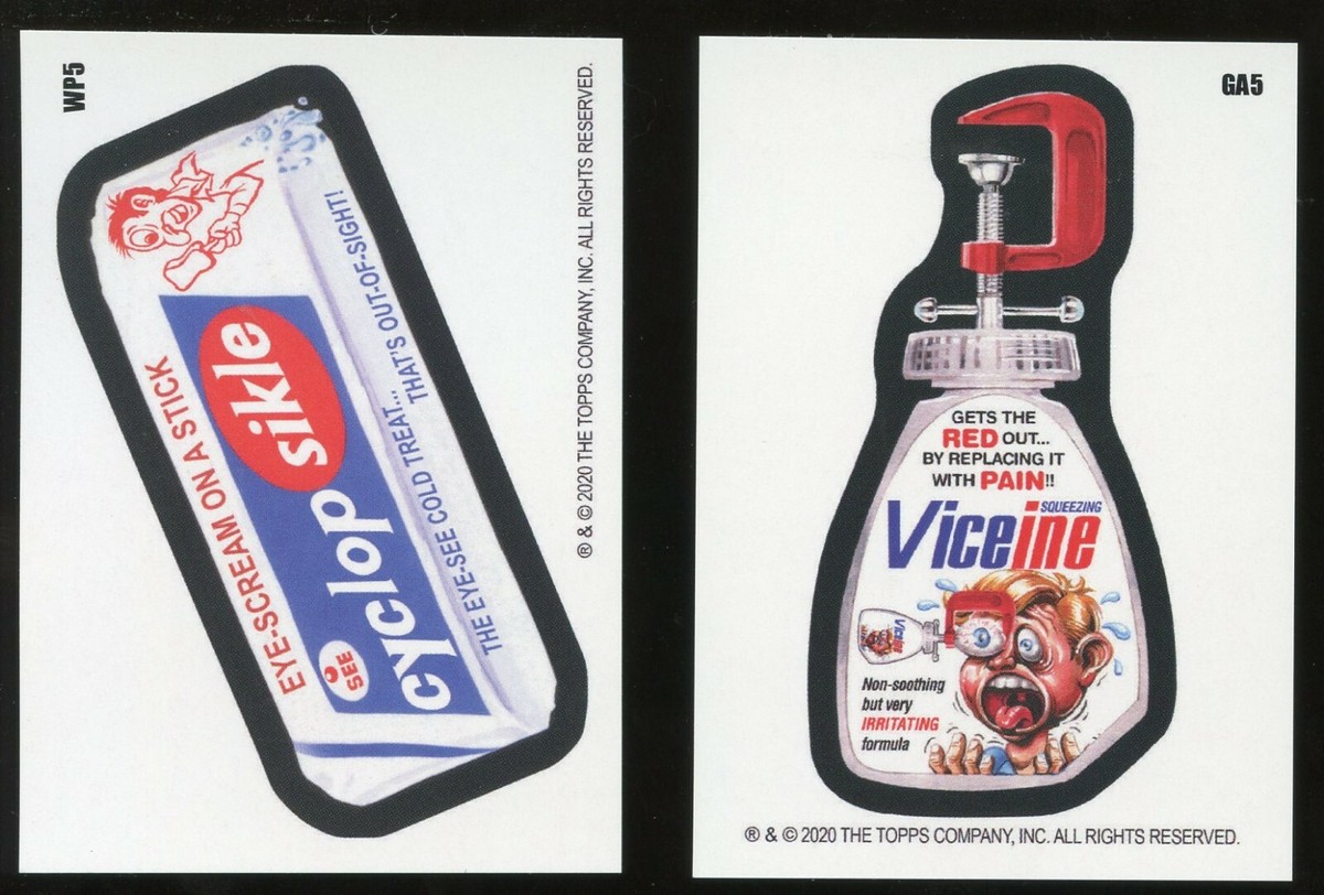 2020 Wacky Packages ANS JULY Week 5 GA5 Viceine & WONKY WP5 Cyclop