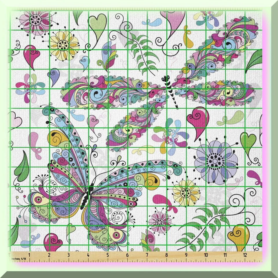 Tela tejida elástica multicolor libélula cachemira - 2 yardas Foto 3 de 4