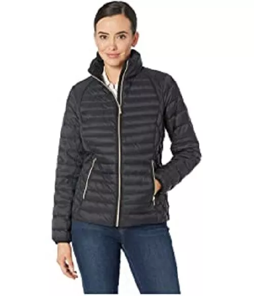 Michael michael kors removable store hood zip front coat