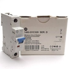 Allen Bradley 1492-D1C320 Mini Circuit Breaker, 1-Pole, C-Curve, 250VDC 32A