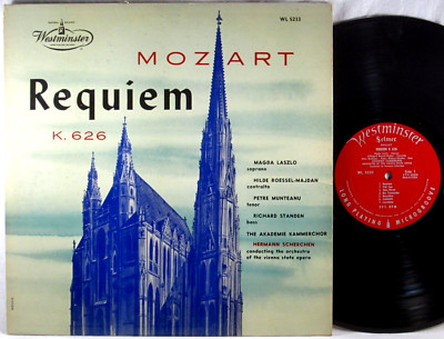 WESTMINSTER RED 1953 Mozart REQUIEM Scherchen LASZLO Roessel-Majdan WL-5233 EX