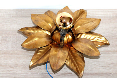 Florentiner Wand Decken Lampe Leuchte W. Müller in Gold Blatt Blätter