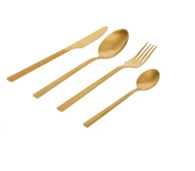 Besteckset Tafelbesteck Geschirr 16 teilig Gold Hauseware collection Edelstahl - Bild 1 von 4