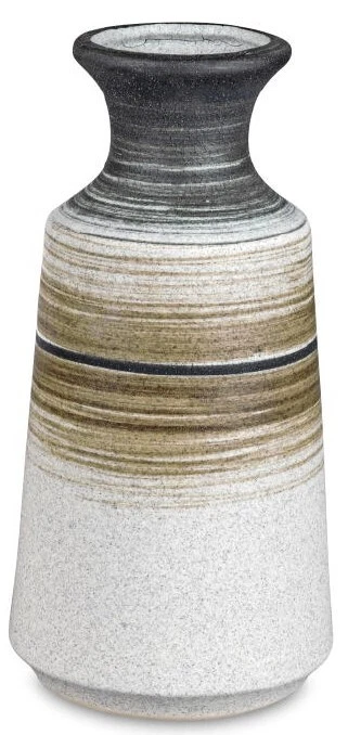 formano Vase 15x30cm aus matter Keramik mit Streifen-Dekor 730084