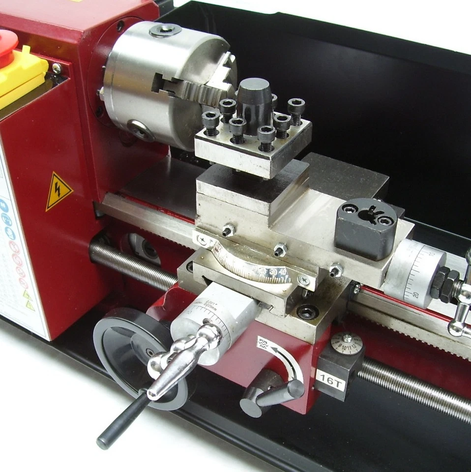 55449 Mini Tornio Macchina 300mm Banco Lavori Metallo Torni - Immagine 3 di 4