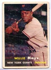 Willie Mays 1957 Topps Card #10 - Low Grade WRINKLES VINTAGE 1950S HOF MVP 1135