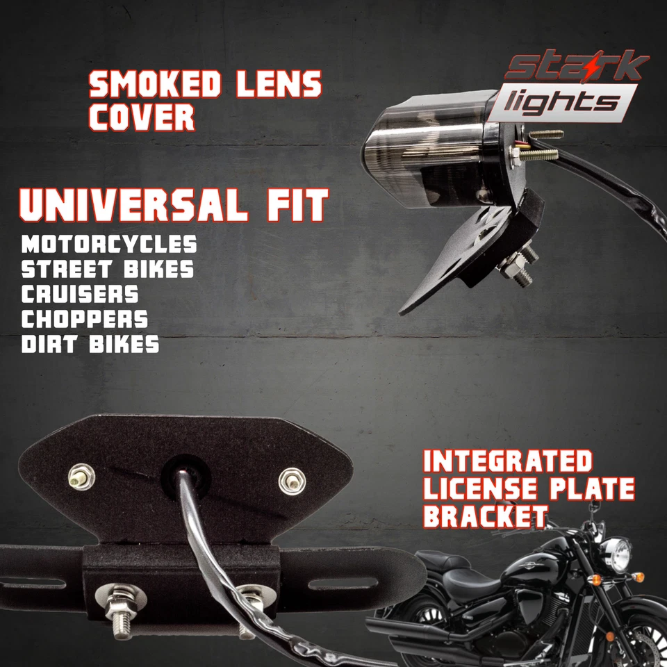 Luz trasera integrada LED señal de giro freno matrícula motocicleta quad ATV -C Foto 3 de 4