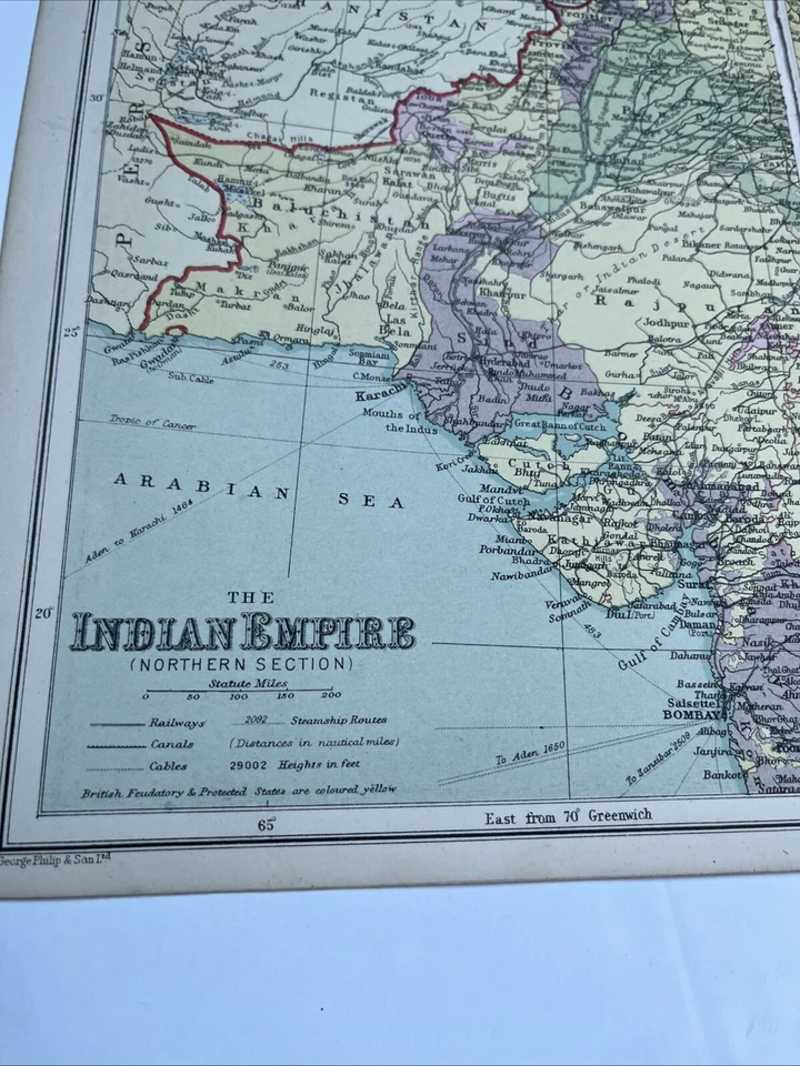 1930: Map Of The Indian Empire Northern Section PA #66/67 Print Political A - Image 4 of 4