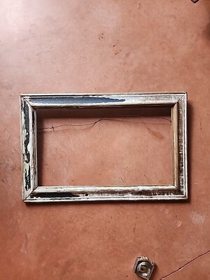 Antique AMERICAN frame Shabby Chic For Mirror Or Painting Opening 10 1/2 X 18 In