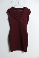 French Connection Womens Bodycon Dress - Burgundy - Size 8 (f99)