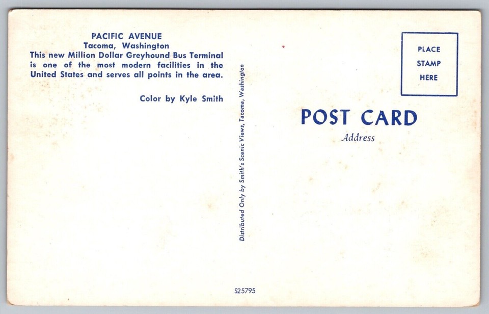 Pacific Avenue Washington Street View Old Cars Greyhound Bus VNG