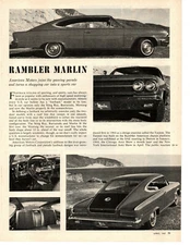 1965 AMC MARLIN ~ ORIGINAL 2-PAGE ARTICLE / AD