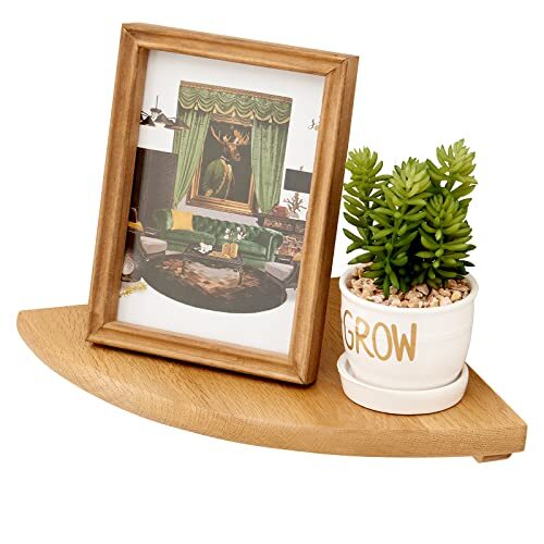Corner Shelf Natural Wood Floating Corner Shelves Round End Wall 14