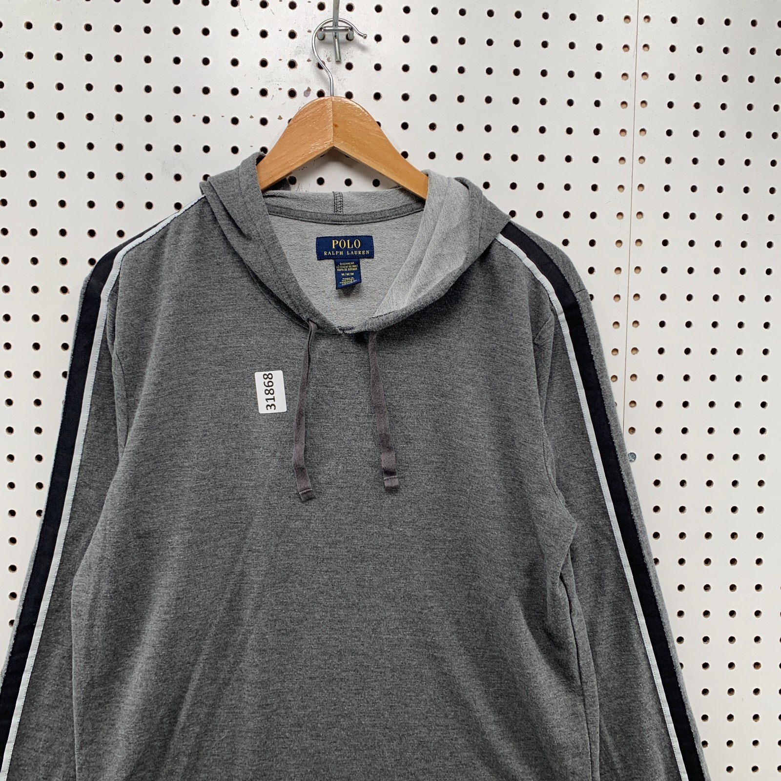 Polo Ralph Lauren Felpa con Cappuccio Grigia Uomo M Bianco Pony 21x27