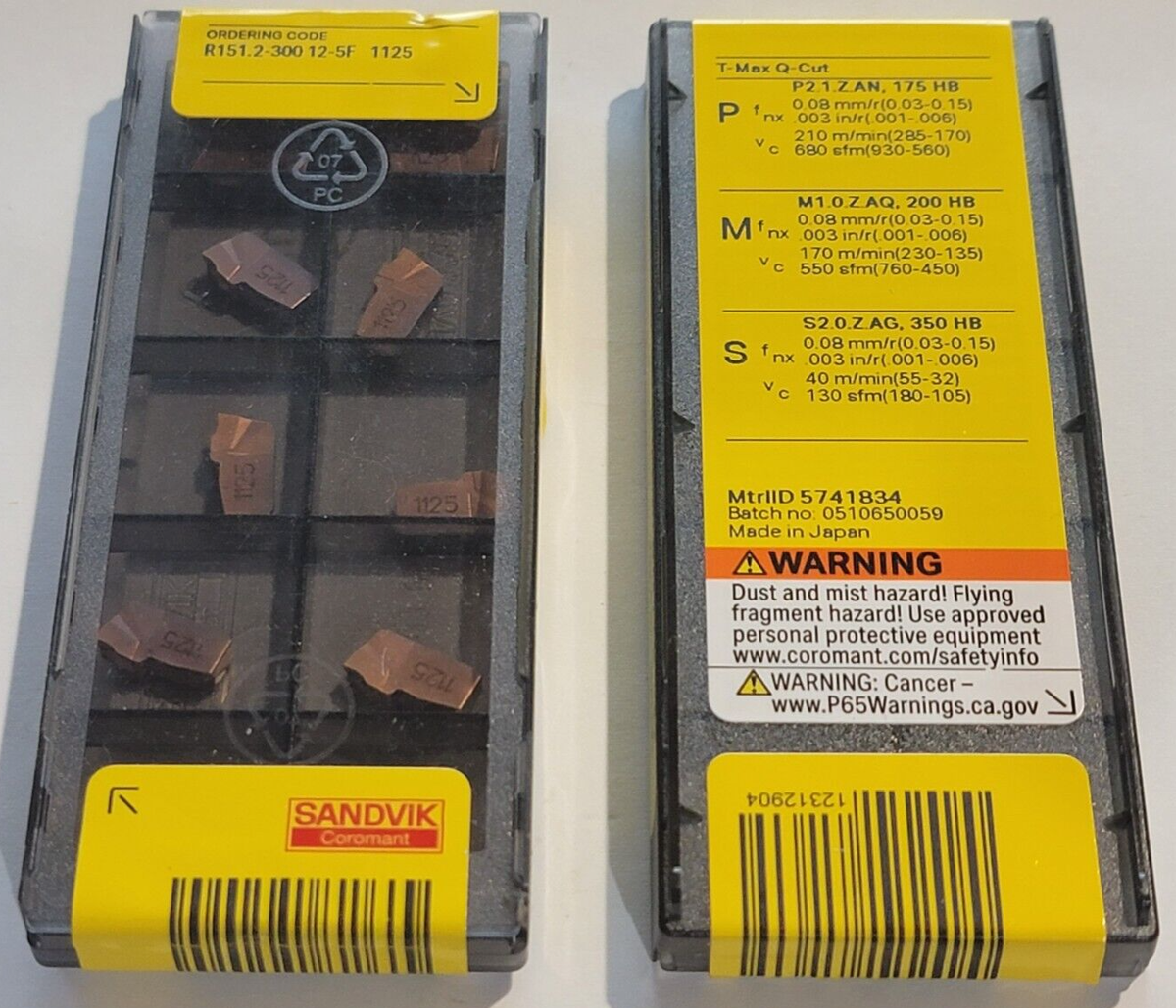 R151.2 300 12 SF 1125 SANDVIK *** 10 INSERTS *** GENUINE