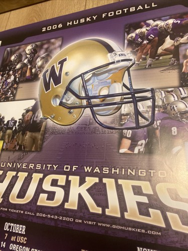 2006 Washington Huskies SEASON SCHEDULE POSTER 24” X 18” Husky Football - Picture 7 of 12