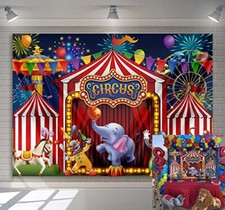 Red Circus Backdrop Amusement Tents Stratus Carnival Carousel Party Background