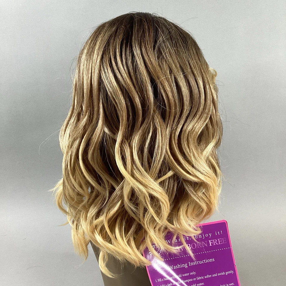 Peluca completa sintética rubia marrón oscuro CT147 hasta los hombros ondulada #DYX4/miel Foto 4 de 4