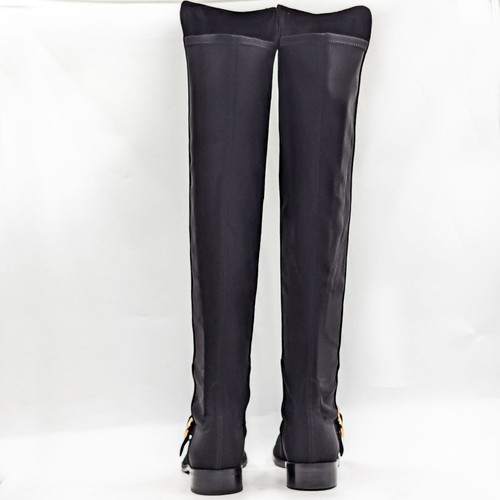 Botas Stuart Weitzman para mujer Stella 5050 negras de gamuza con hebilla sobre la rodilla talla 9 - Imagen 4 de 11