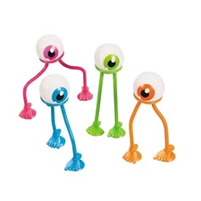 Fun Express Eyeballs with Suction Feet Bright Vinyl Bendable Toys 24 Pieces