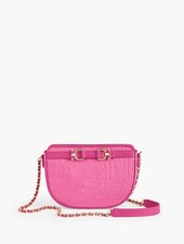 Nwt Talbots Croc-embossed Leather Crossbody Bag Purse - Pink - Lilly P Style