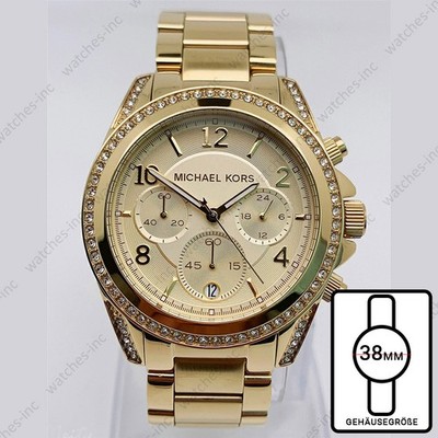 Michael Kors MK5166 Blair Glitz Armband Chronograph Goldenem Edelstahl Damenuhr