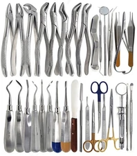 Quality 77 Pcs Dental Oral Extraction Extracting Forceps Elevators Instruments