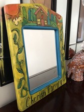 miroir peint main vintage