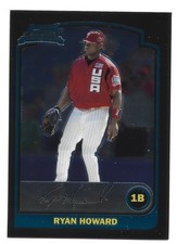 2003 Ryan Howard Bowman Chrome First Year Rookie Card No. BDP 138. rookie card picture
