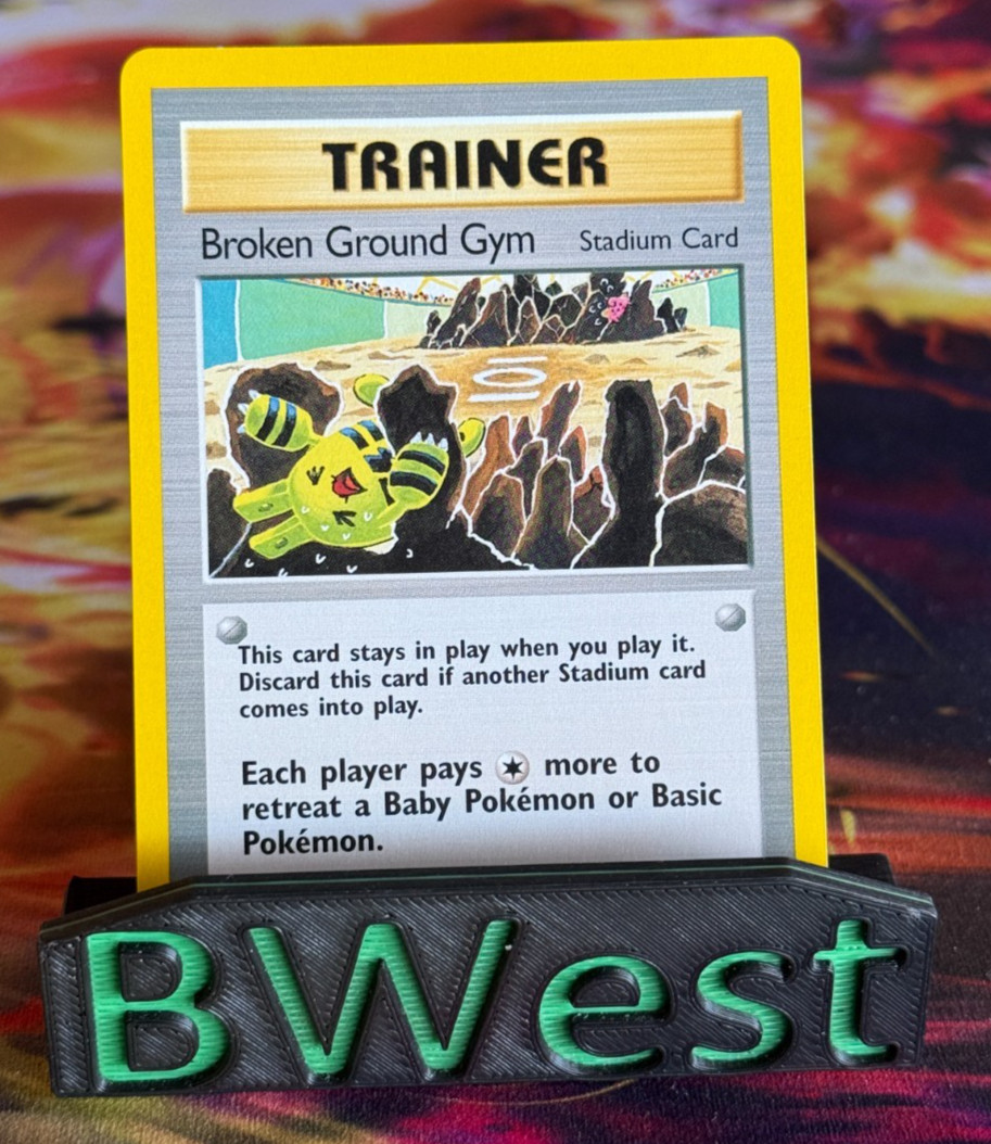 Broken Ground Gym NM LP Neo Destiny Rare 92 Pokemon Tomokazu Komiya Trainer