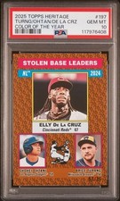 2025 Topps Heritage Ohtani, Turang, De La Cruz Color of the Year #/76  PSA 10